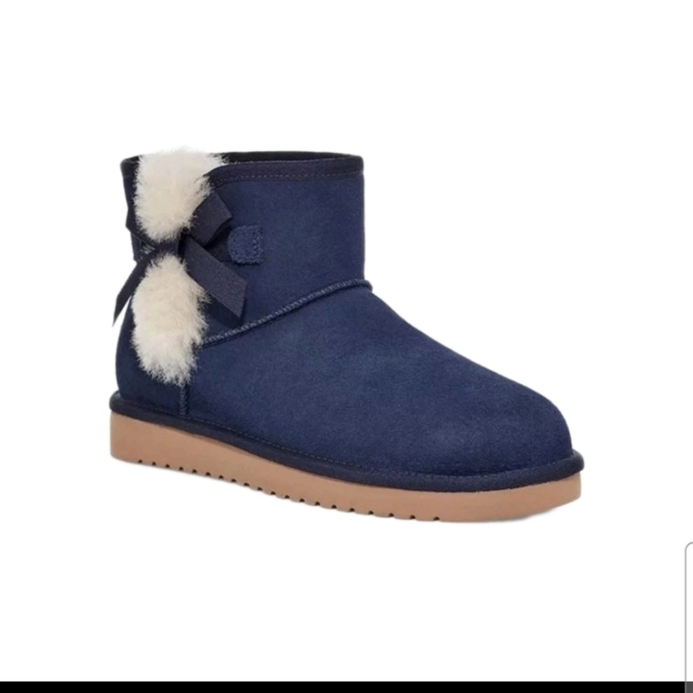 Koolaburra By Ugg Women's Blue Victoria Mini Winter Bow Warm Short Boot 8